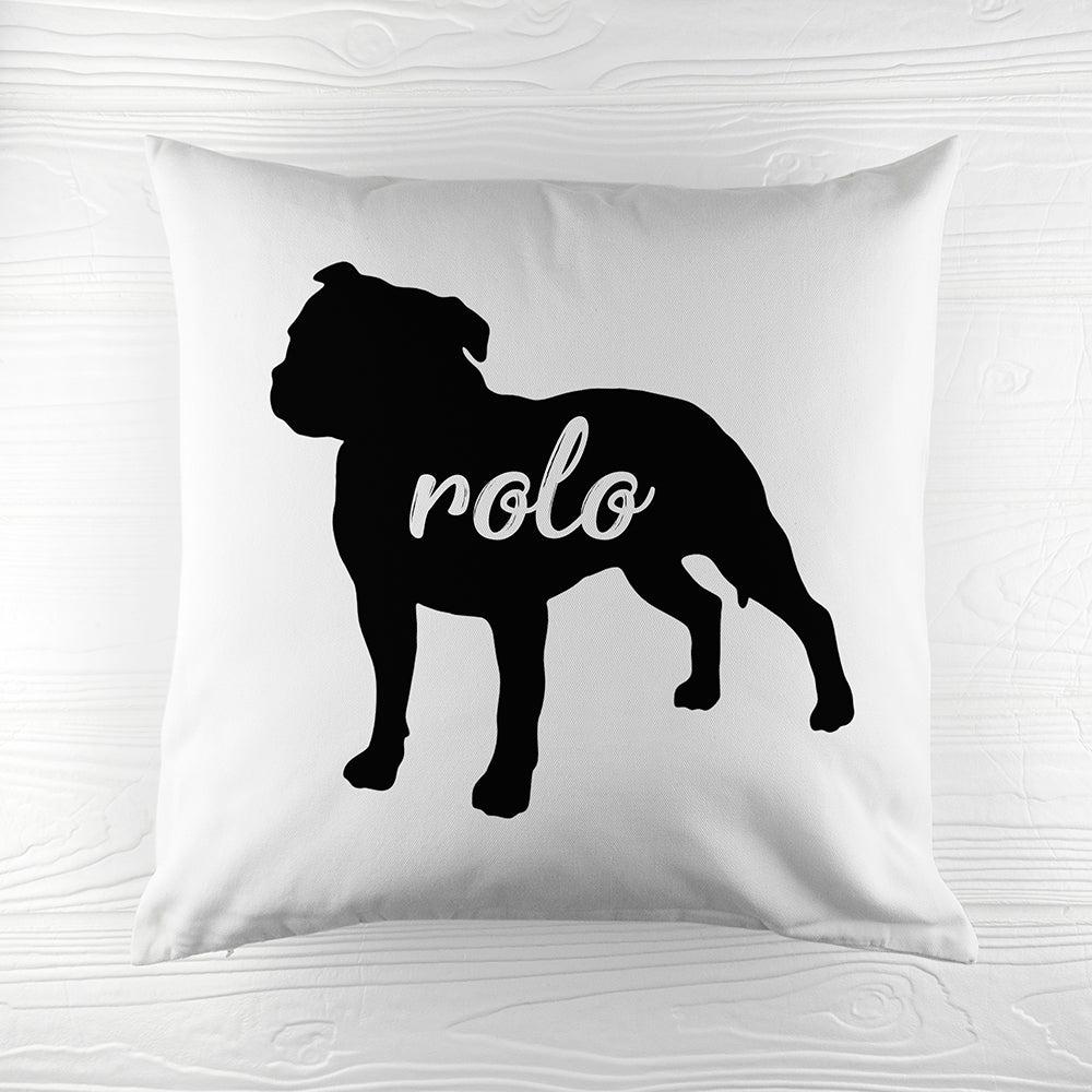 Personalised Staffordshire Terrier Silhouette Cushion Cover