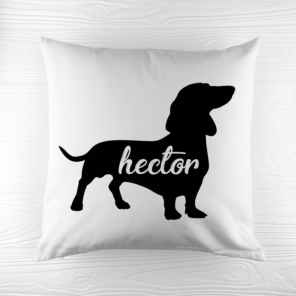 Personalised Daschund Silhouette Cushion Cover