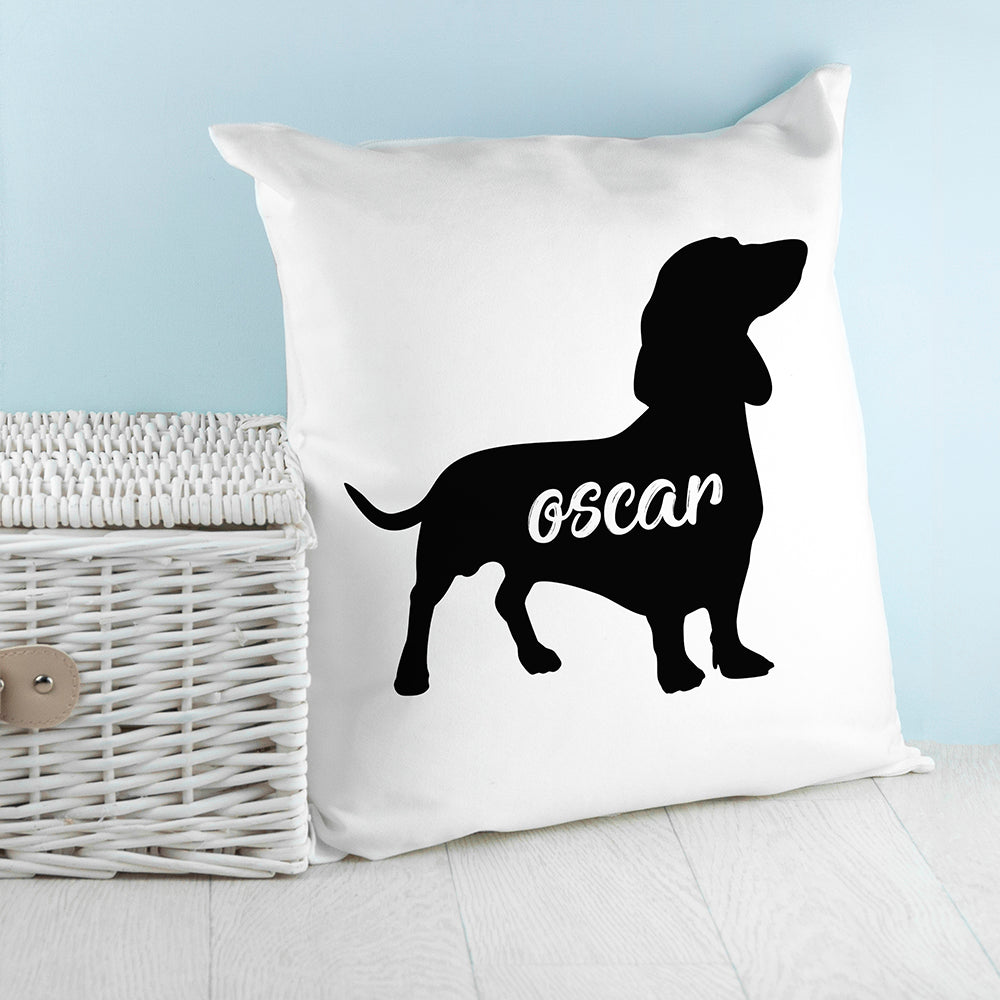Personalised Daschund Silhouette Cushion Cover