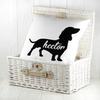 Personalised Daschund Silhouette Cushion Cover