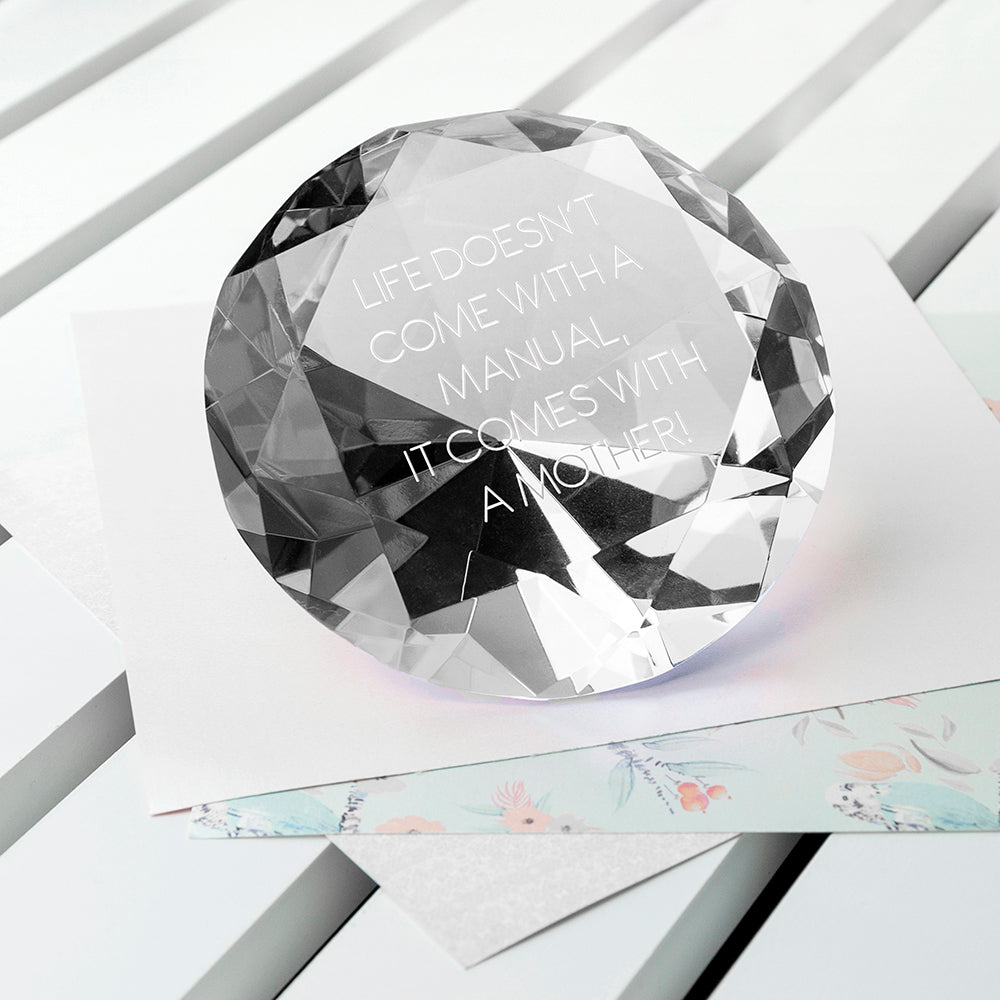 Personalised Clear Diamond Paper Weight