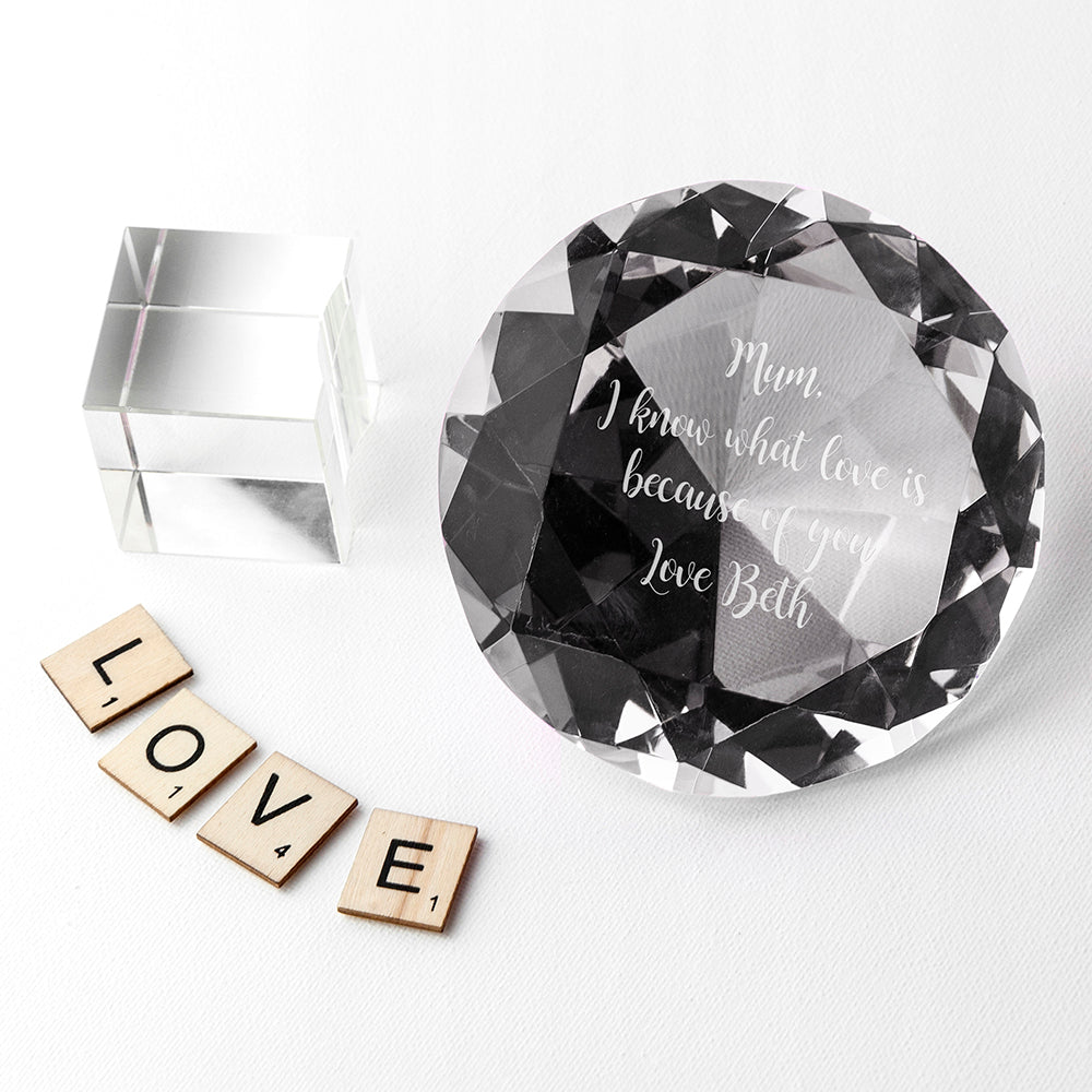 Personalised Clear Diamond Paper Weight