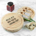 Personalised Cheese Lover Round Board Set
