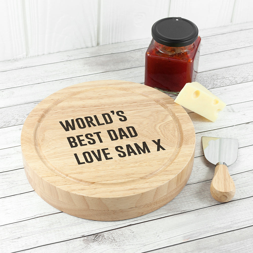 Personalised Cheese Lover Round Board Set