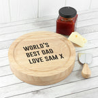 Personalised Cheese Lover Round Board Set