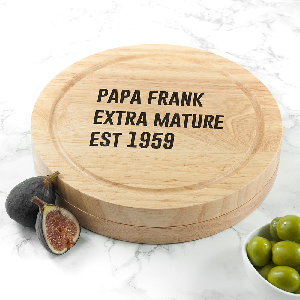 Personalised Cheese Lover Round Board Set
