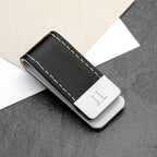 Black Leather Money Clip