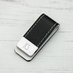 Black Leather Money Clip