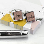 Iconic Hobbies Engraved Square Walnut Cufflinks