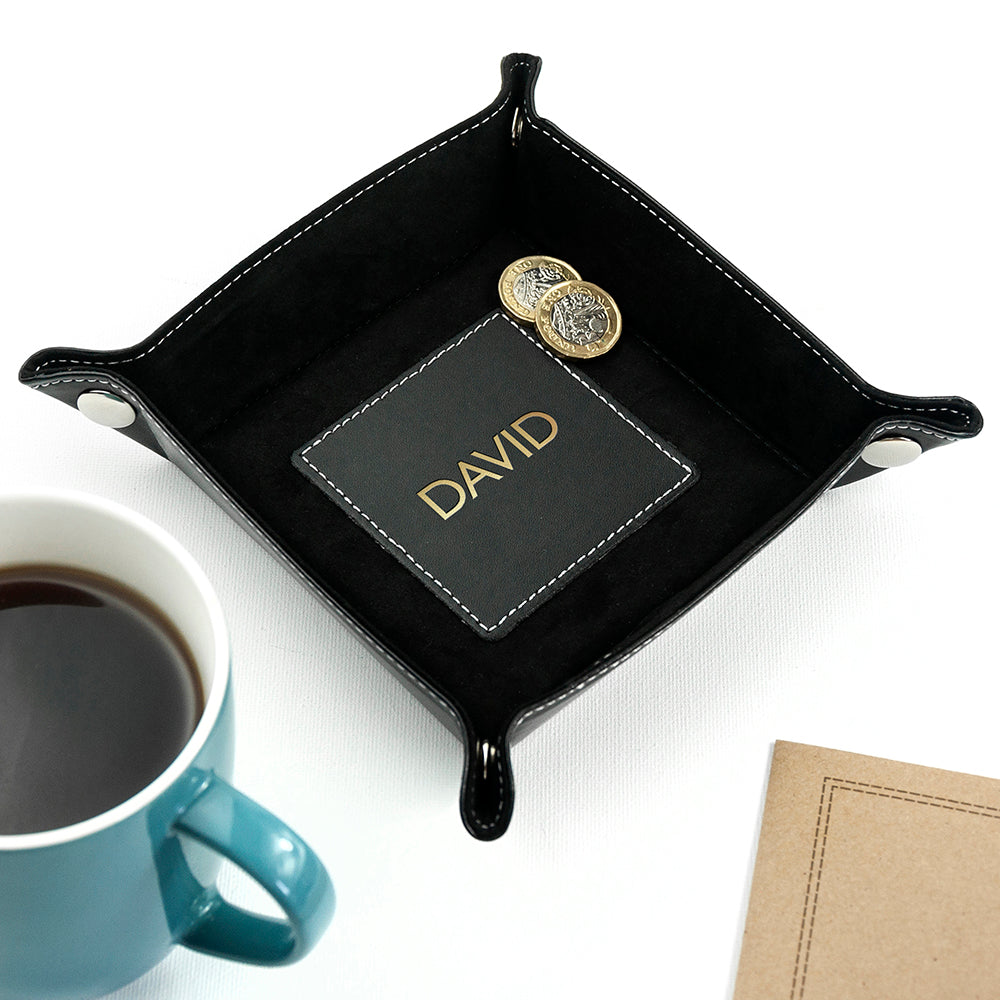 Luxury Black Personalised Valet Tray