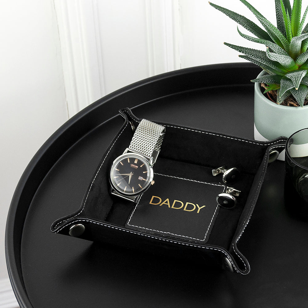 Luxury Black Personalised Valet Tray