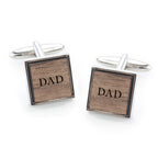 Monogram Engraved Square Walnut Cufflinks