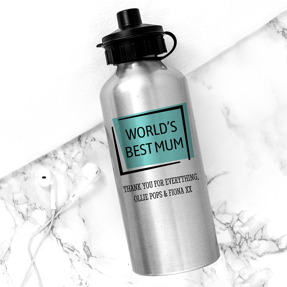 Personalised Best... Silver Water Bottle