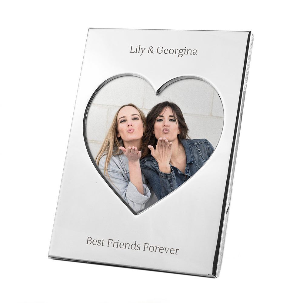 Personalised Silver Plated Heart Photo Frame