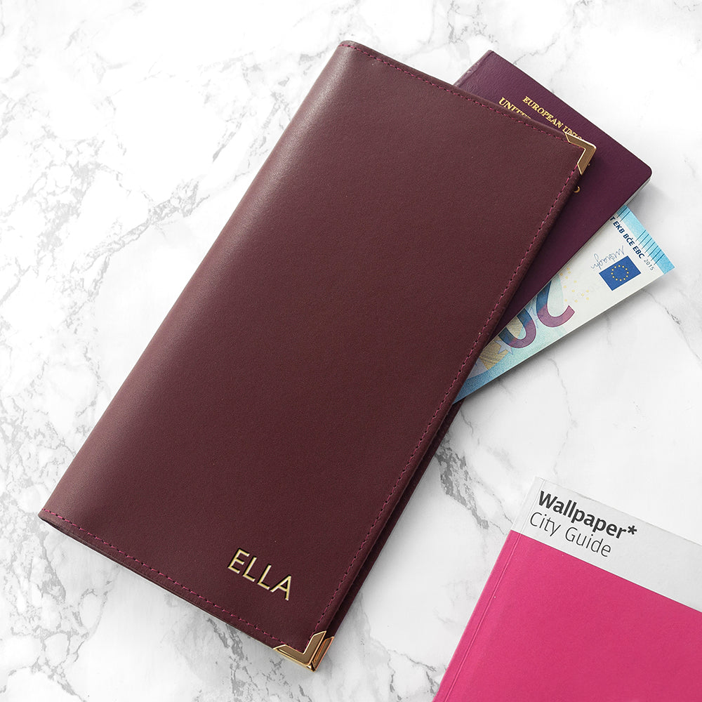 Personalised Luxury Leather Travel Wallet