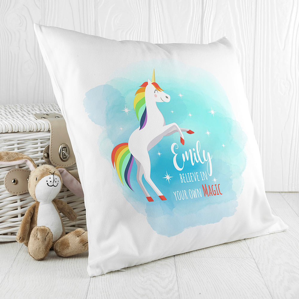 Personalised Rainbow Unicorn Cushion Cover