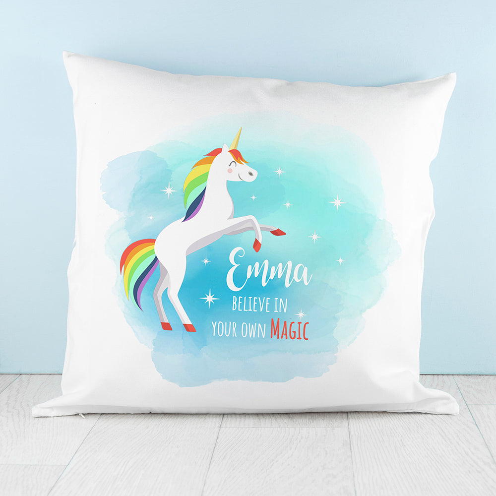 Personalised Rainbow Unicorn Cushion Cover