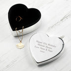 Personalised Classic Silver Heart Trinket Box