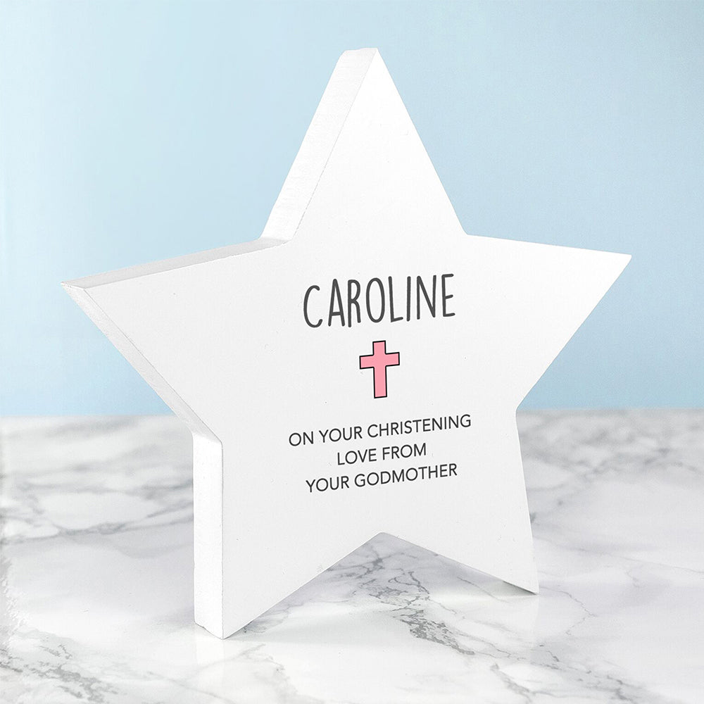 Personalised Christening Star Keepsake