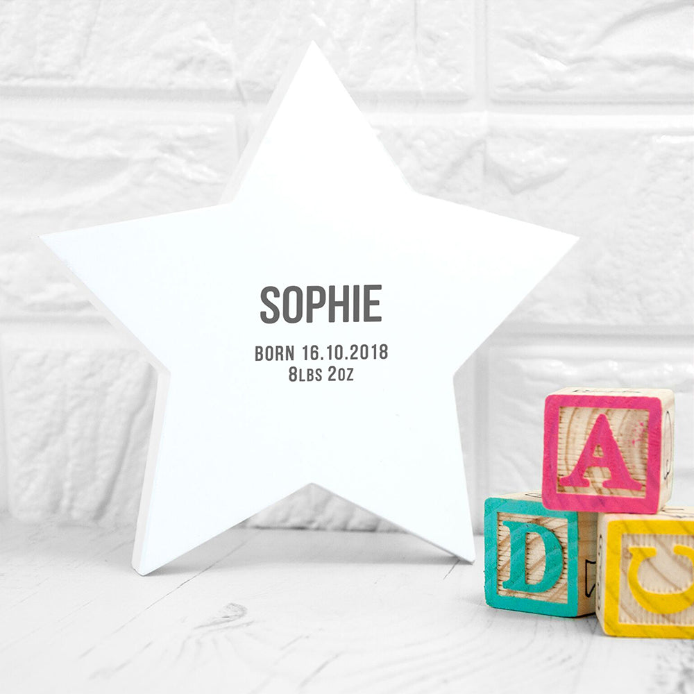 Personalised Newborn Baby Star Keepsake
