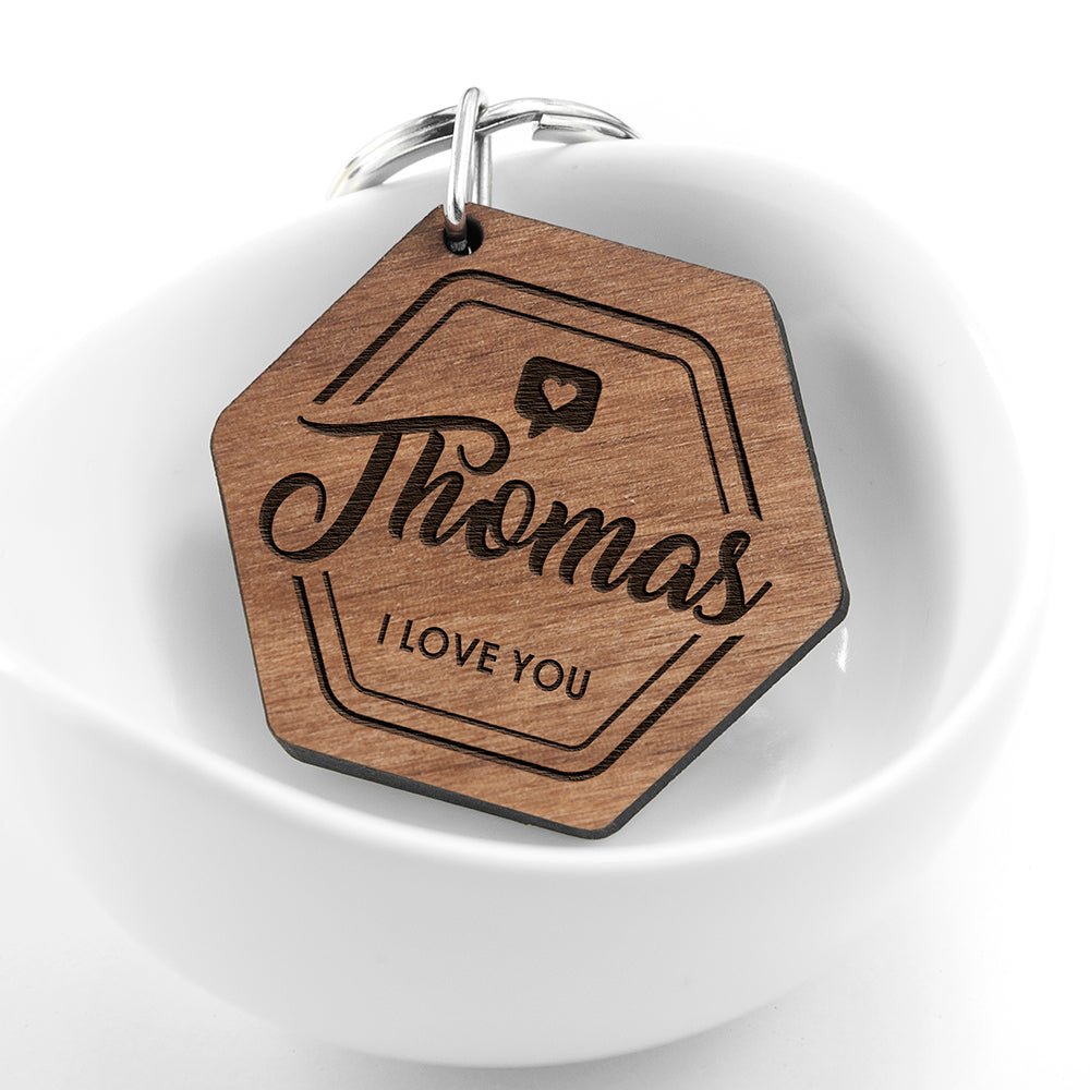 Personalised I Love You Engraved Keyring