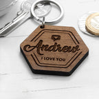 Personalised I Love You Engraved Keyring