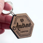 Personalised I Love You Engraved Keyring