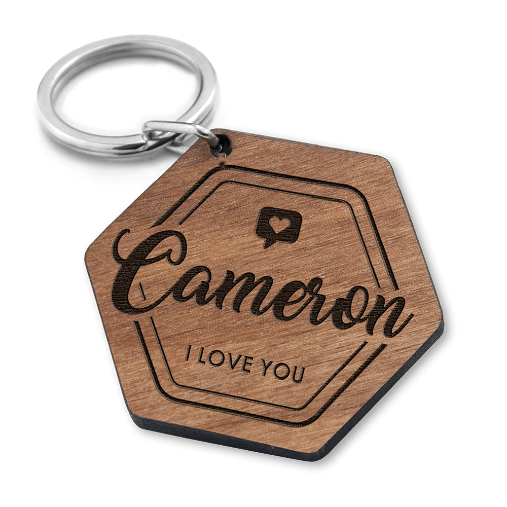 Personalised I Love You Engraved Keyring