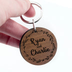 Personalised Romantic Wreath Engraved Keyring