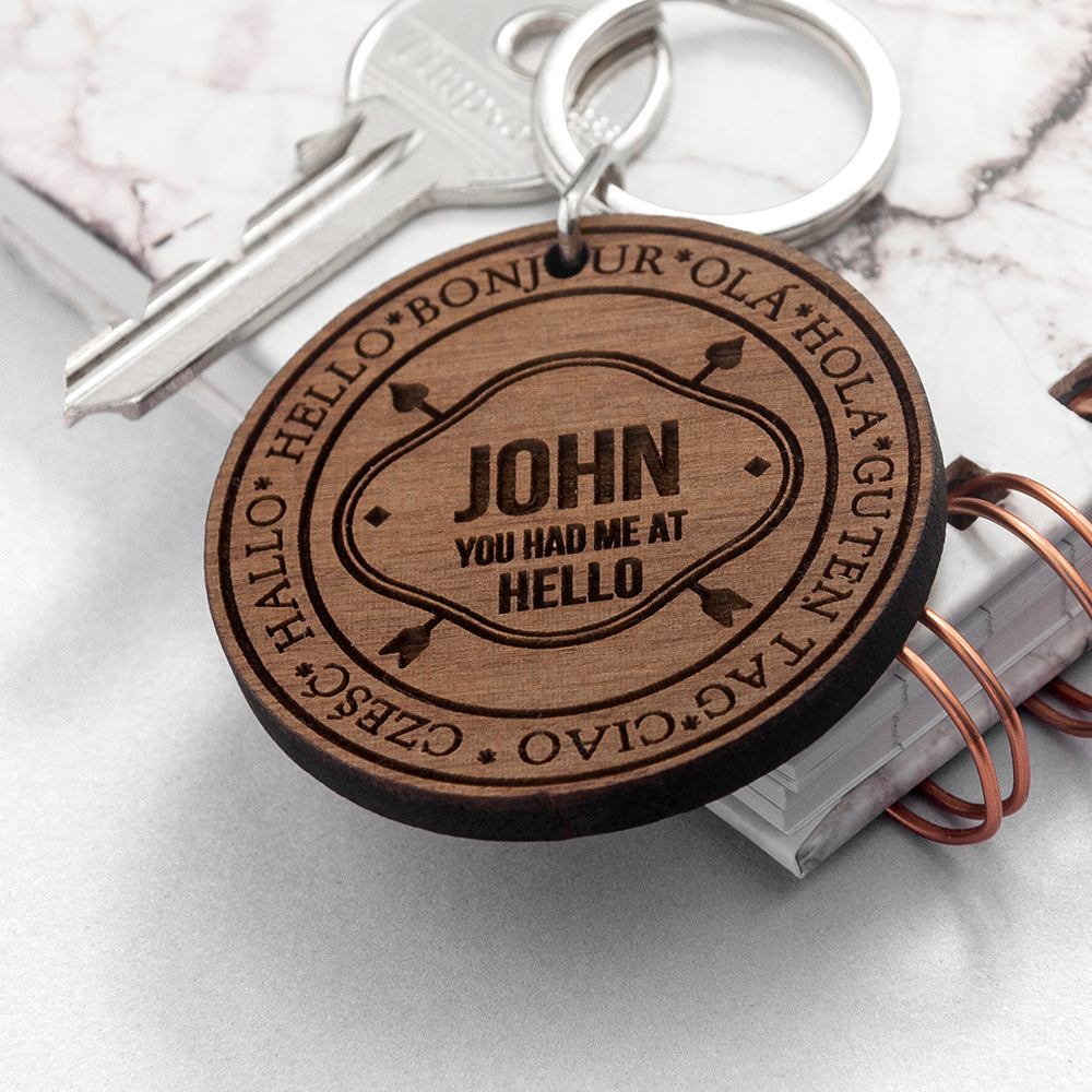 Personalised I Had You In Every Language Keyring