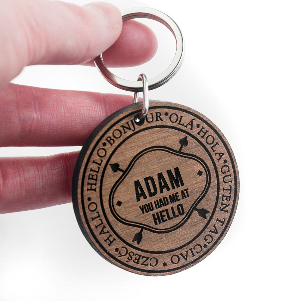 Personalised I Had You In Every Language Keyring