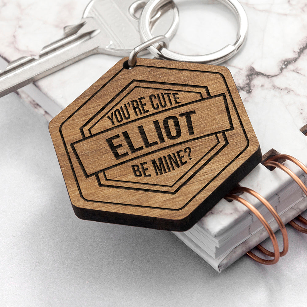 Personalised Cheeky Message Engraved Keyring