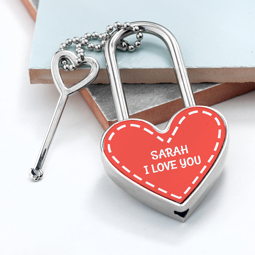 Personalised Parisienne Heart Padlock