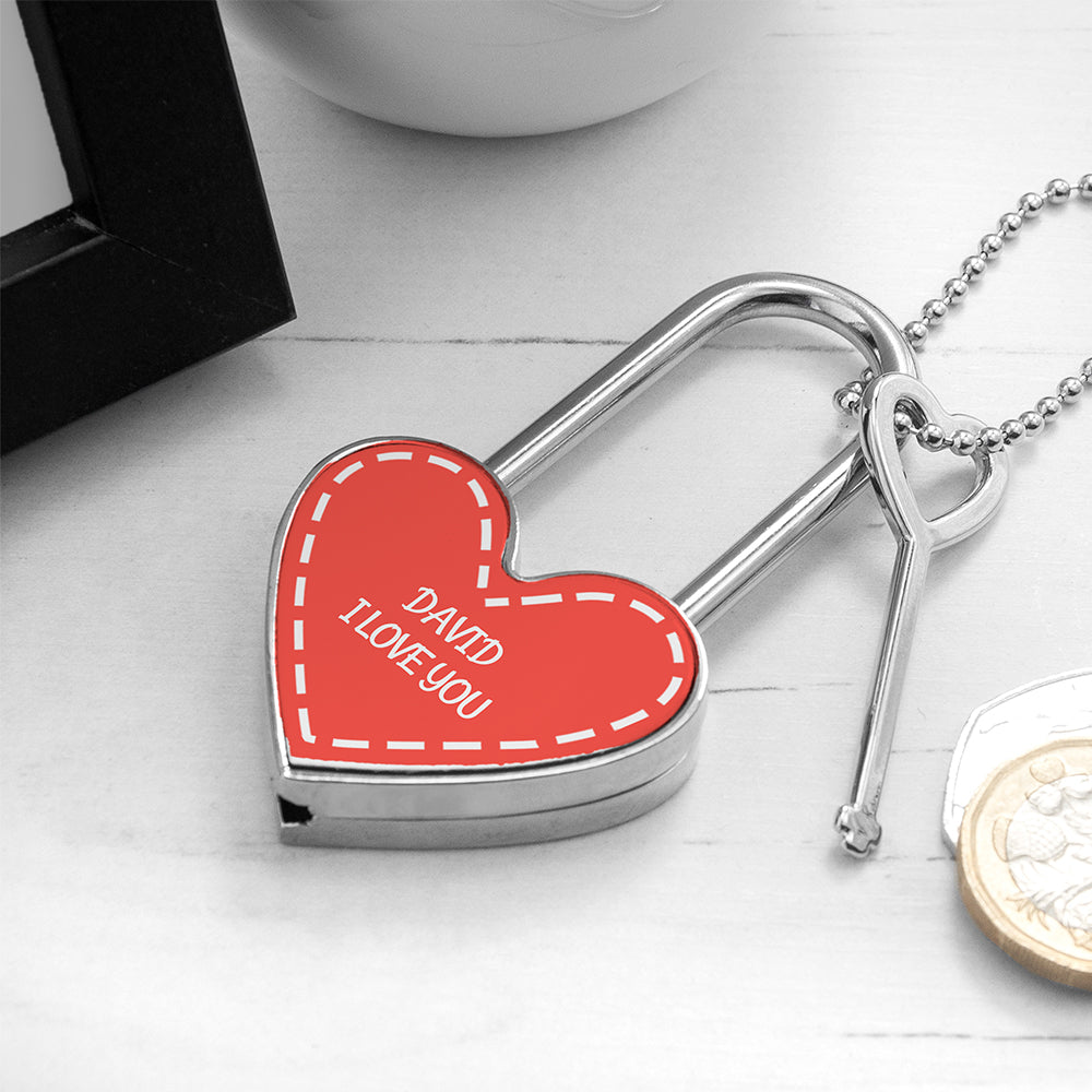 Personalised Parisienne Heart Padlock