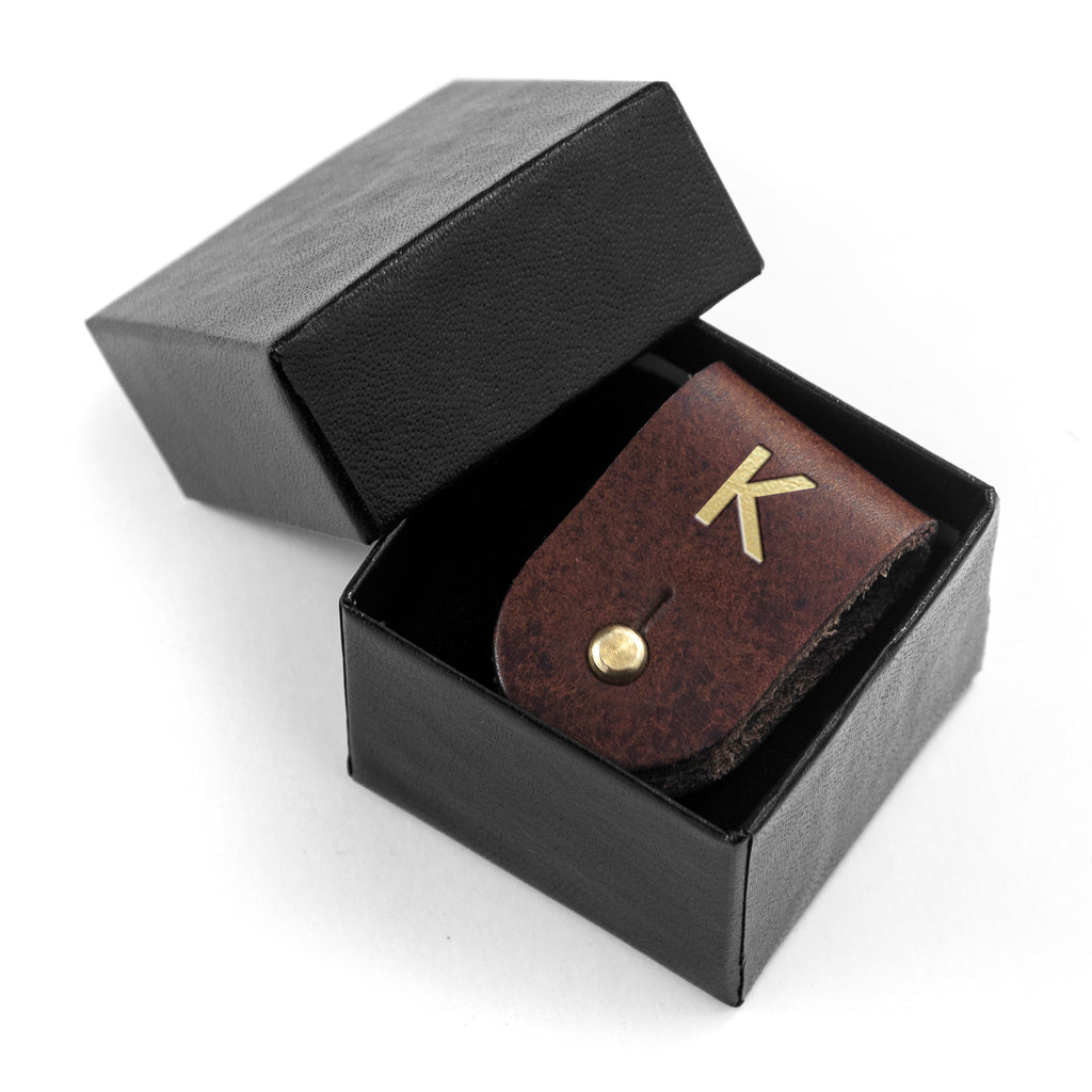 Monogrammed Leather Earphones Holder