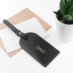 Personalised Black Foiled Leather Luggage Tag