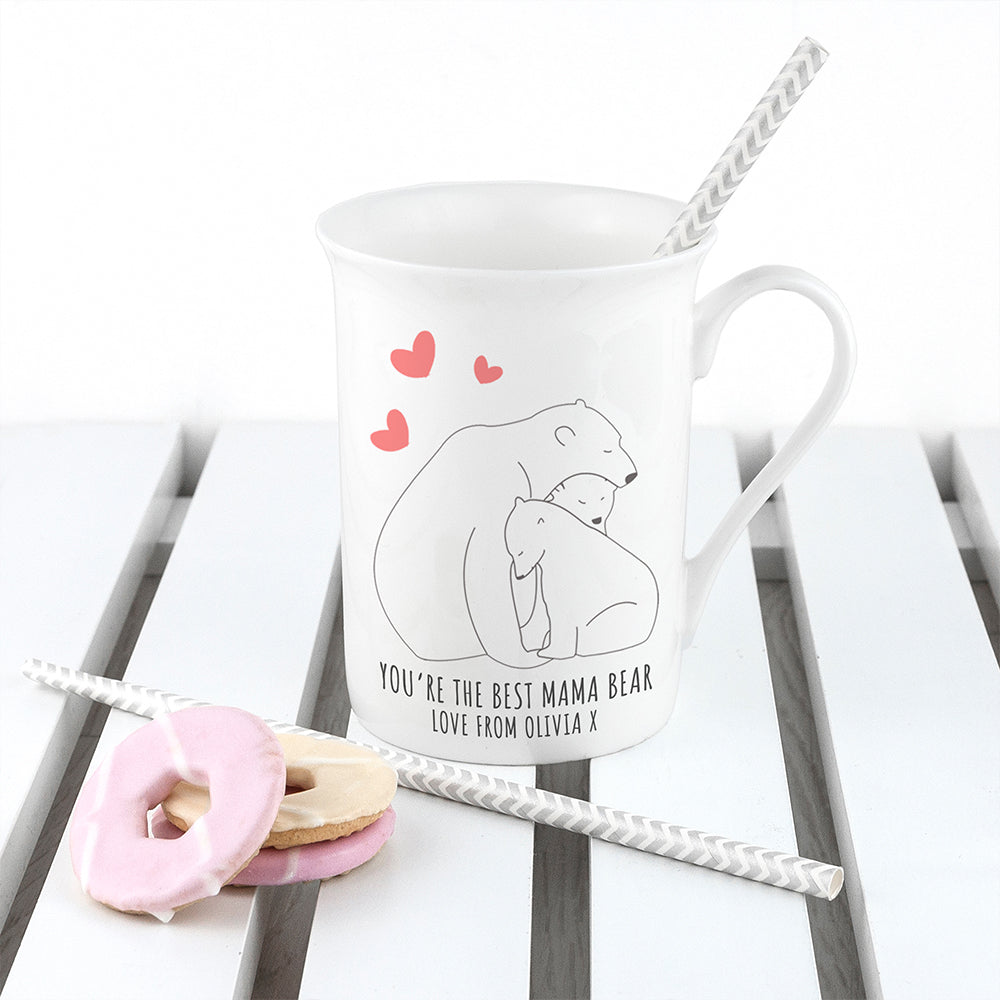 Personalised The Best Mama Bear Bone China Mug