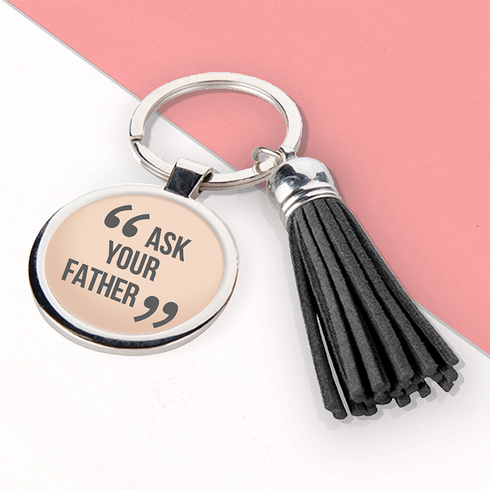 Personalised Quotes By Mum Tassle Keyring