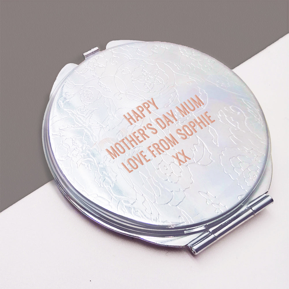 Personalised Boss Lady Round Compact Mirror