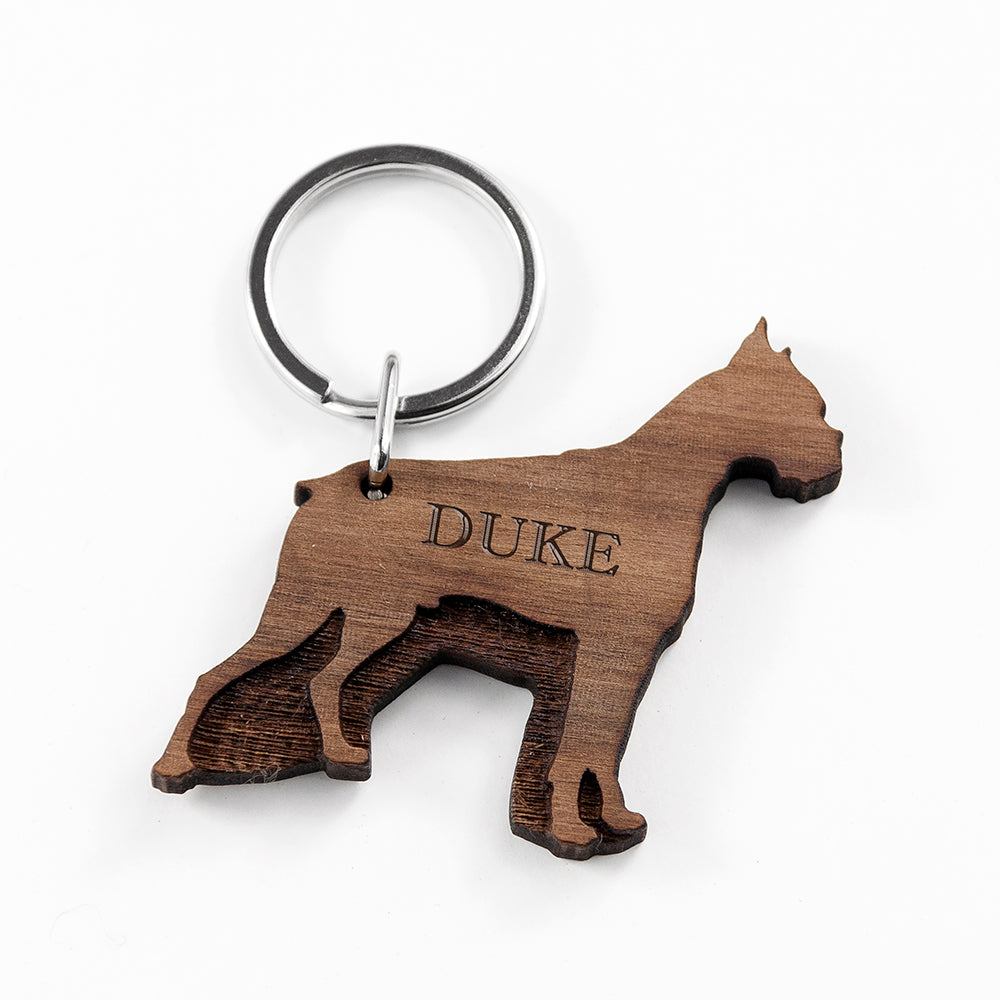 Personalised Dog Breed Wooden Keyring