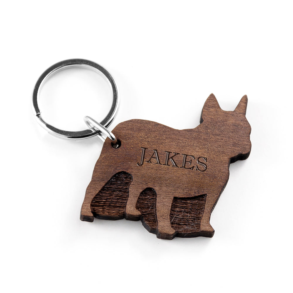Personalised Dog Breed Wooden Keyring