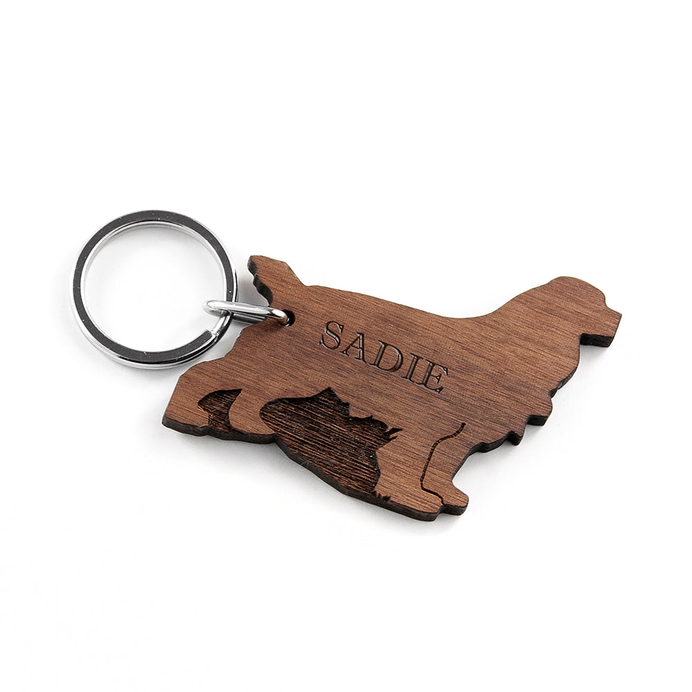 Personalised Dog Breed Wooden Keyring