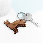 Personalised Dog Breed Wooden Keyring