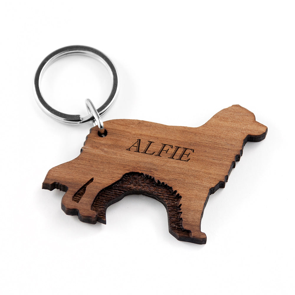 Personalised Dog Breed Wooden Keyring