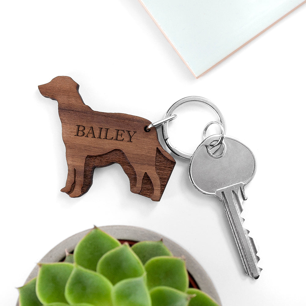 Personalised Dog Breed Wooden Keyring