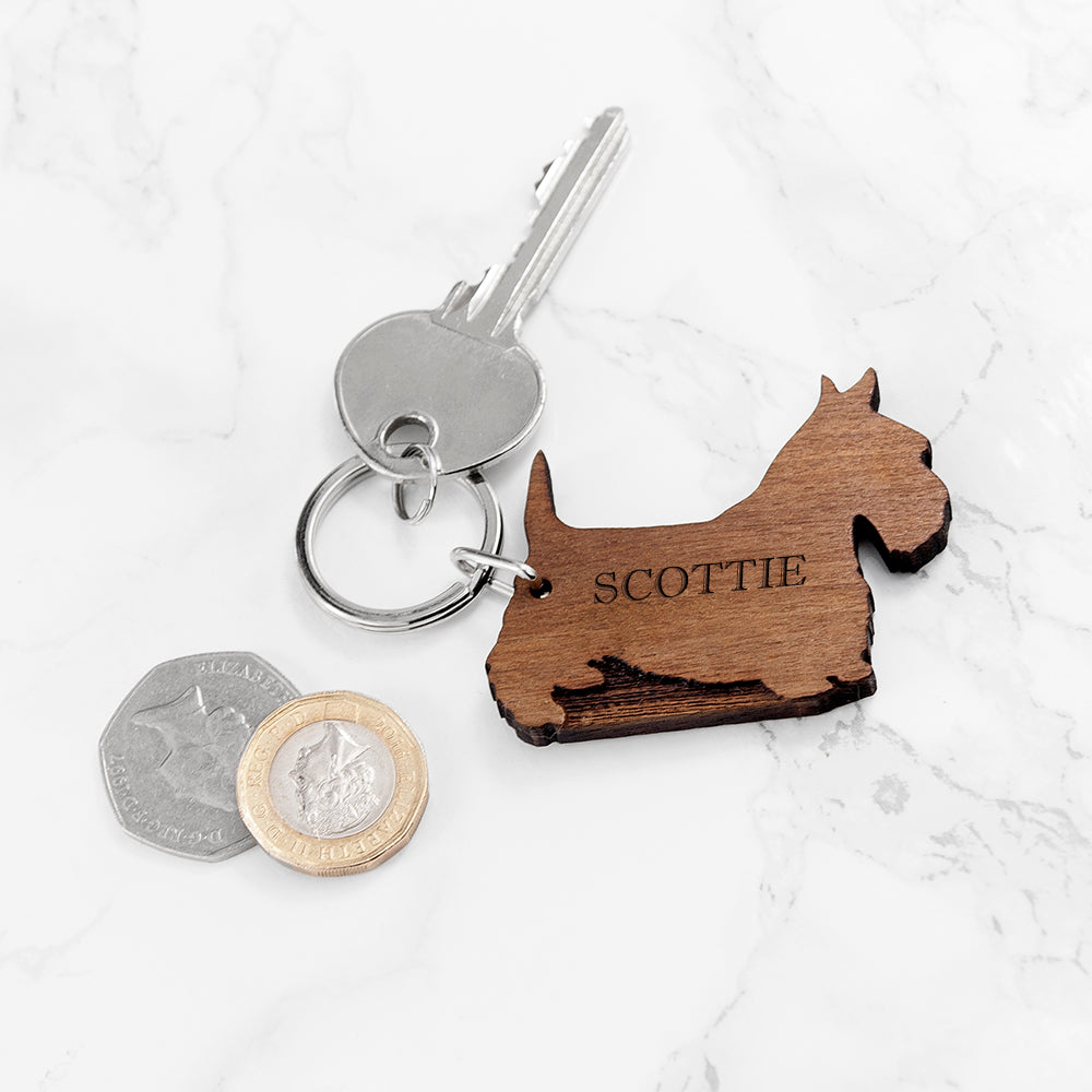 Personalised Dog Breed Wooden Keyring
