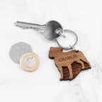Personalised Dog Breed Wooden Keyring