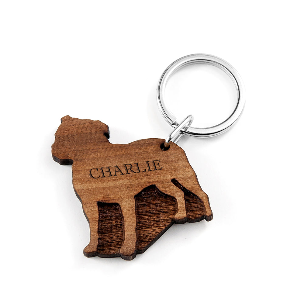 Personalised Dog Breed Wooden Keyring
