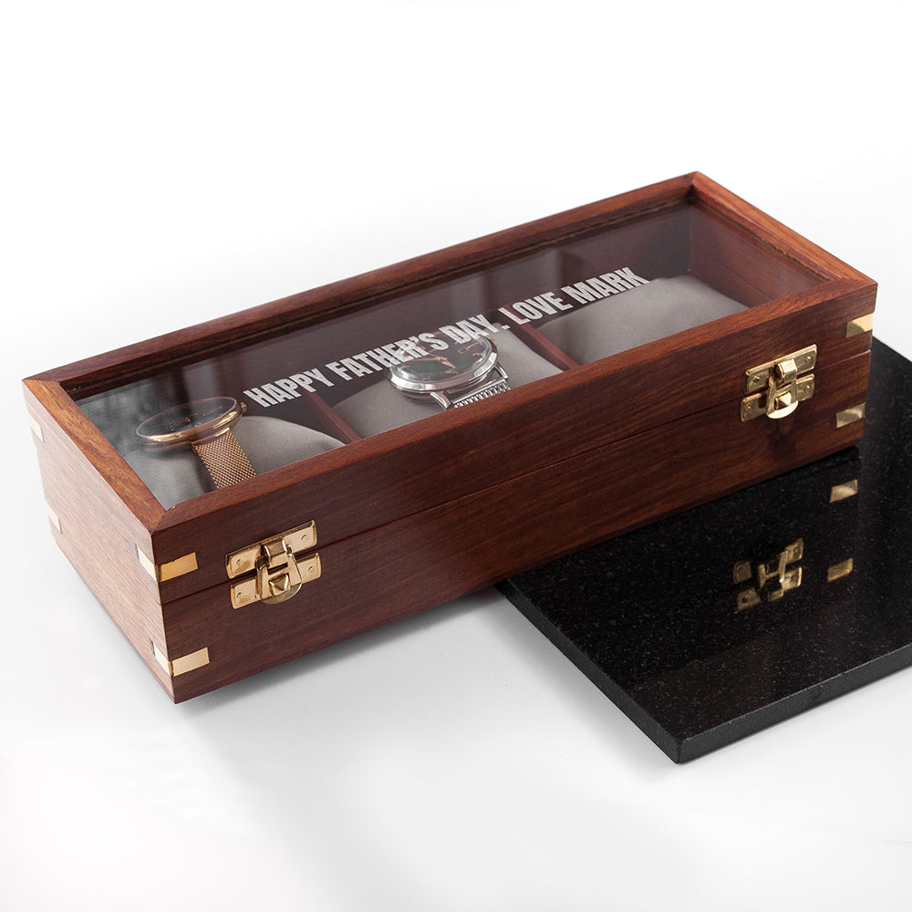 Personalised Father's Wooden Watch Box