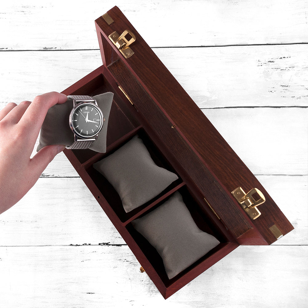 Personalised Father's Wooden Watch Box